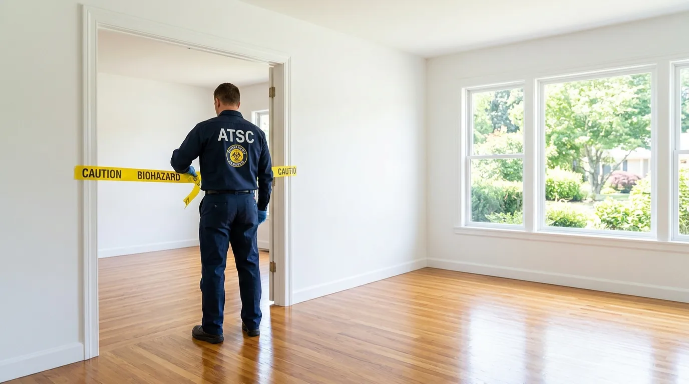 Certified biohazard cleanup crew performing Crime Scene Cleanup in Northampton